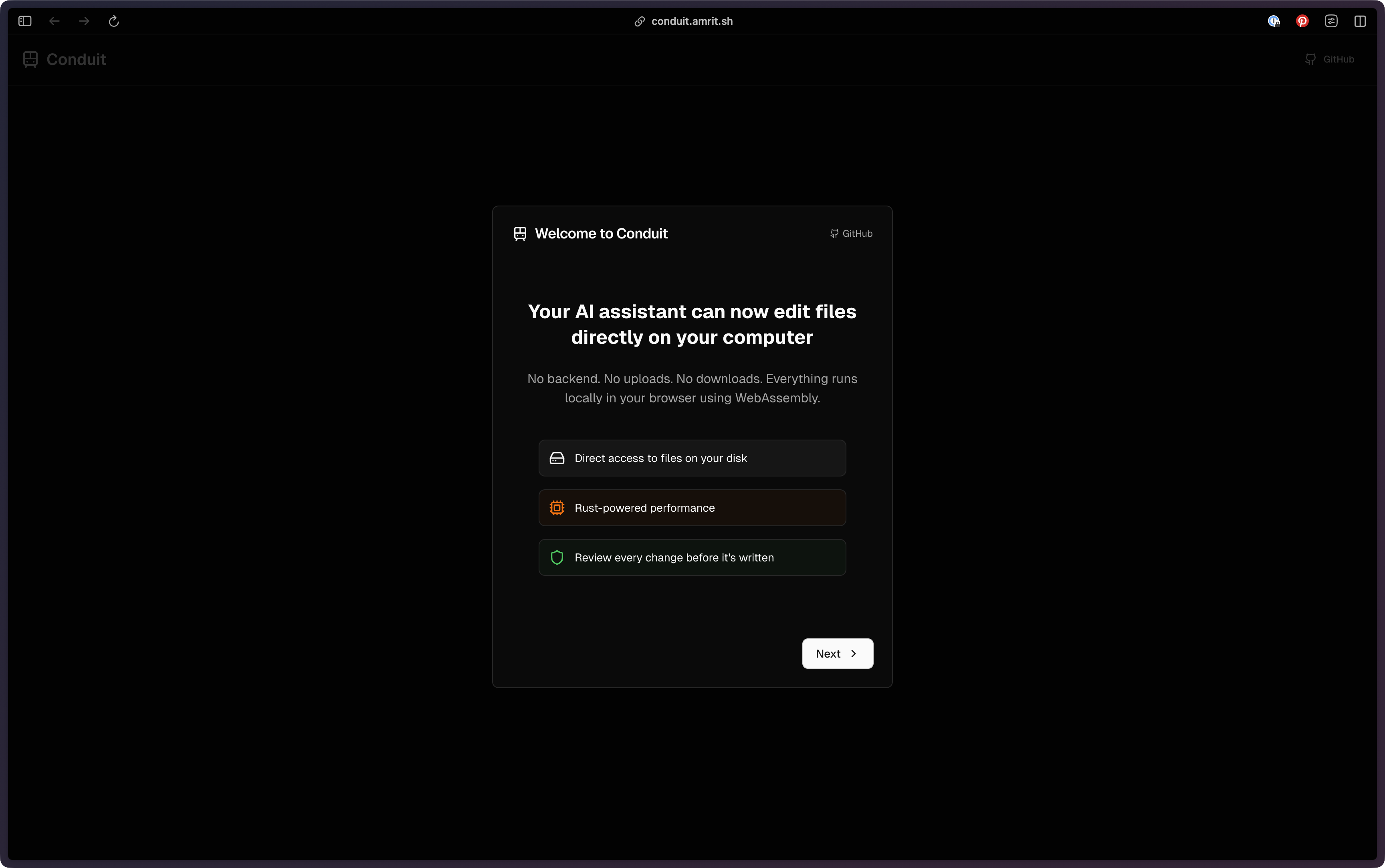 Conduit screenshot 1