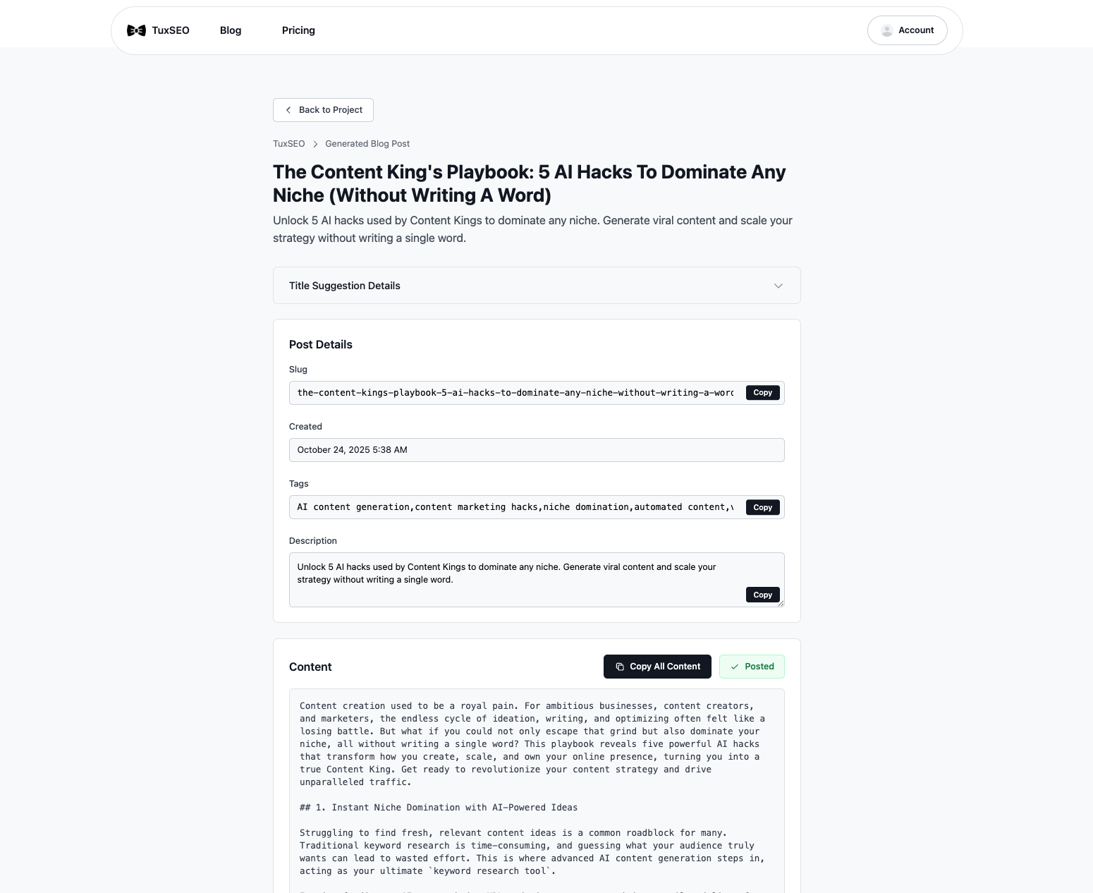 TuxSEO screenshot 6