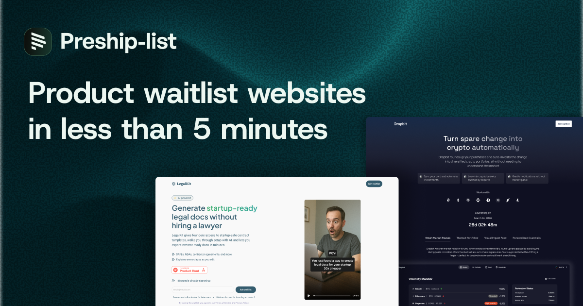 Preshiplist.co screenshot 2