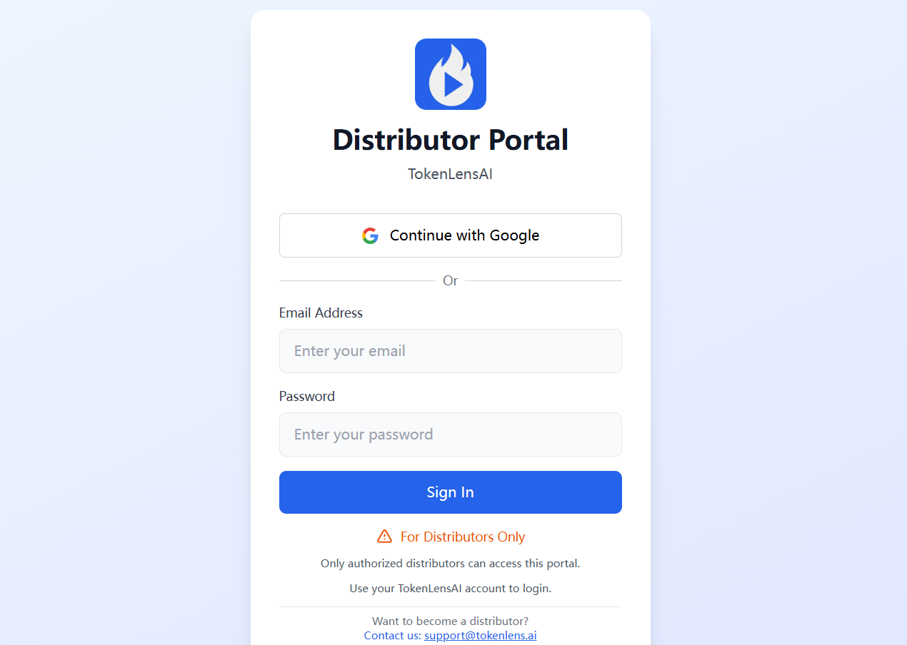 Distributor Portal screenshot 1