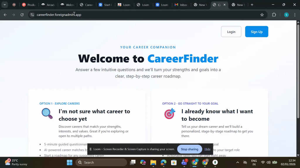 Careerfinder – AI Career Roadmap screenshot 1