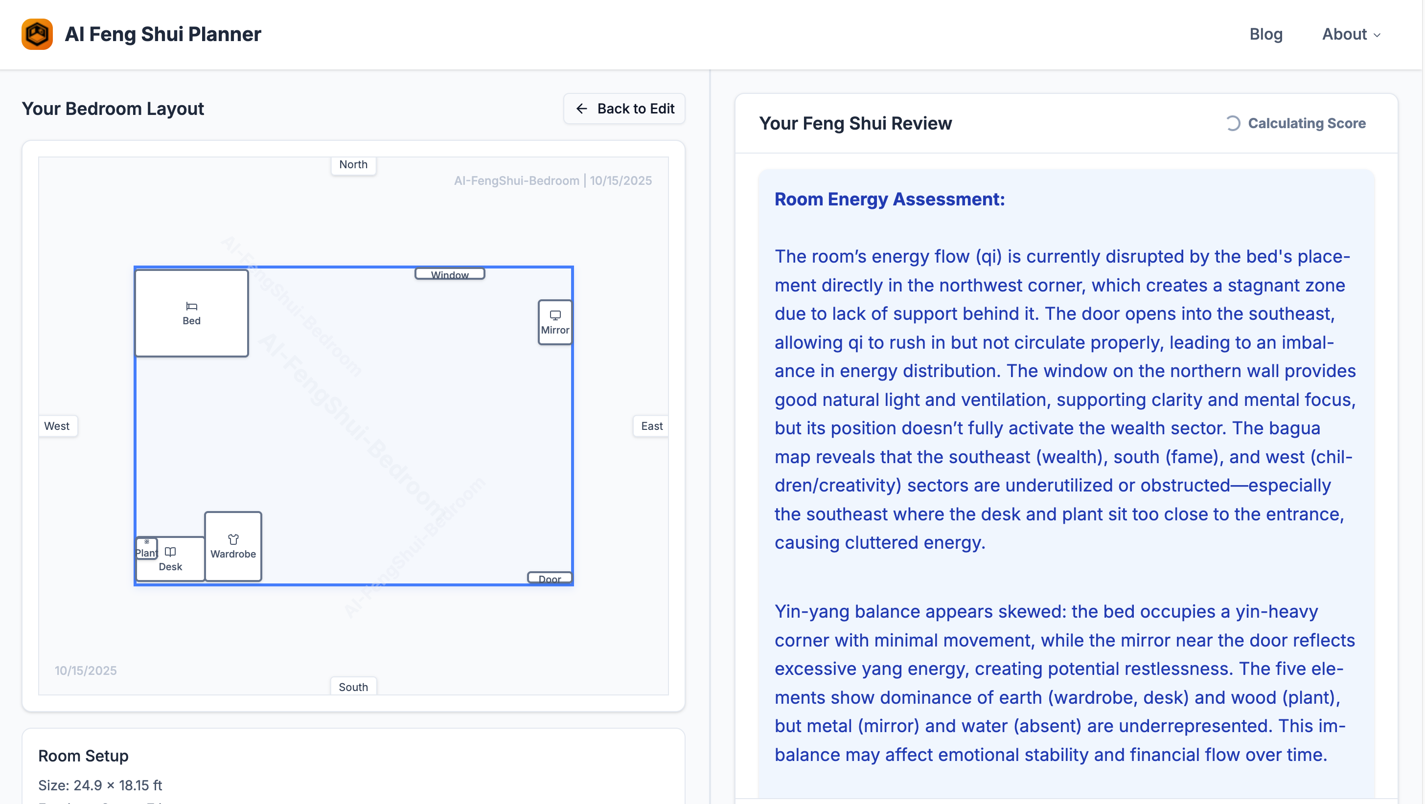 AI Feng Shui Bedroom Planner screenshot 2