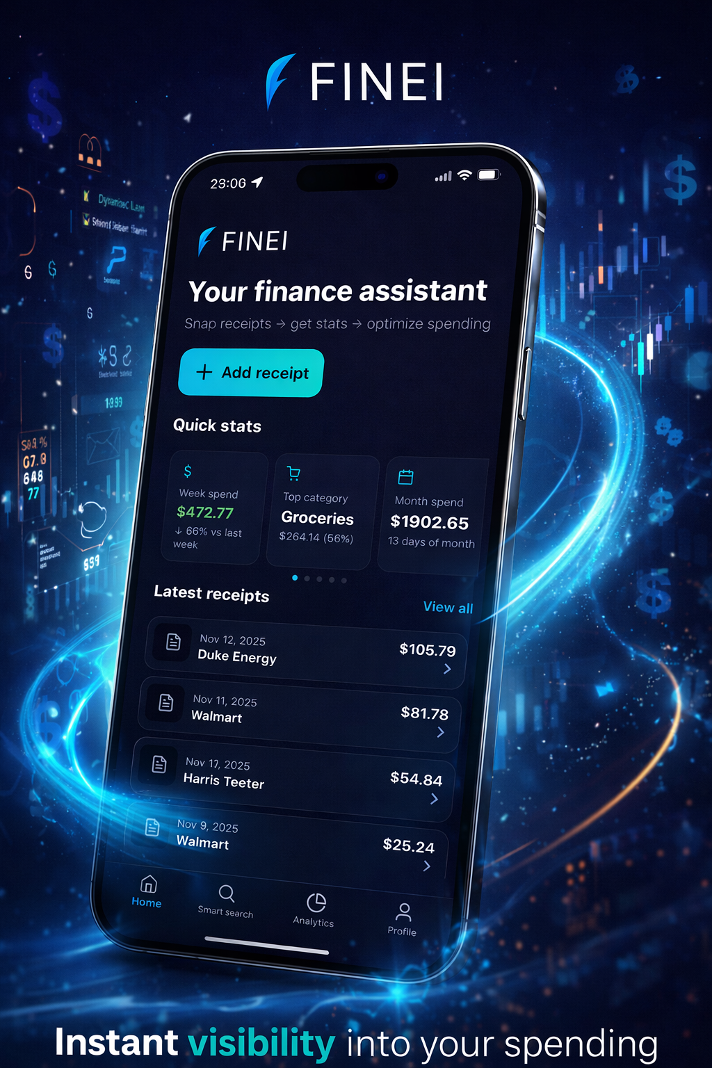 Finei – Receipt-Based Expense Tracker screenshot 3