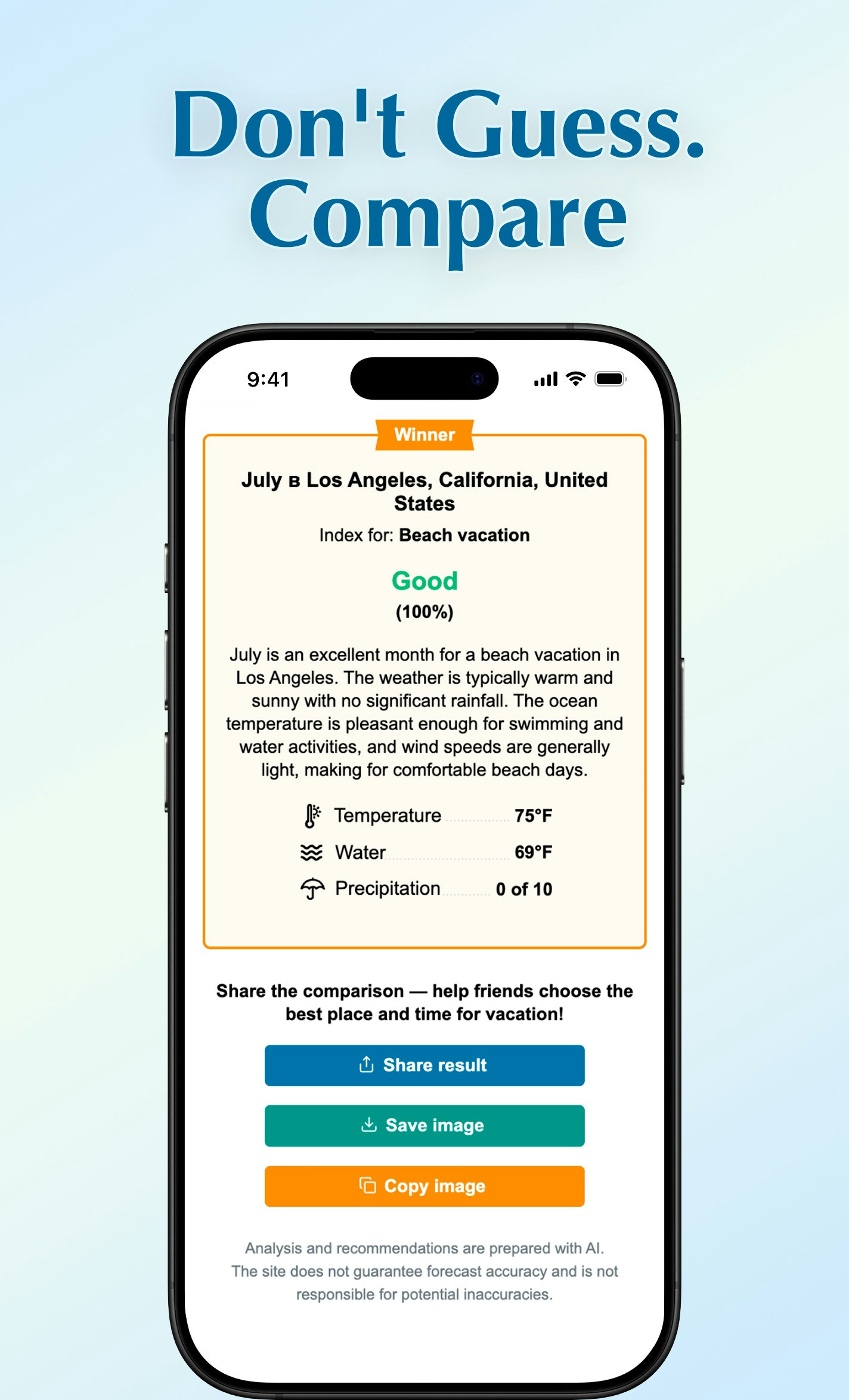 Vacation Index by World Weather screenshot 4