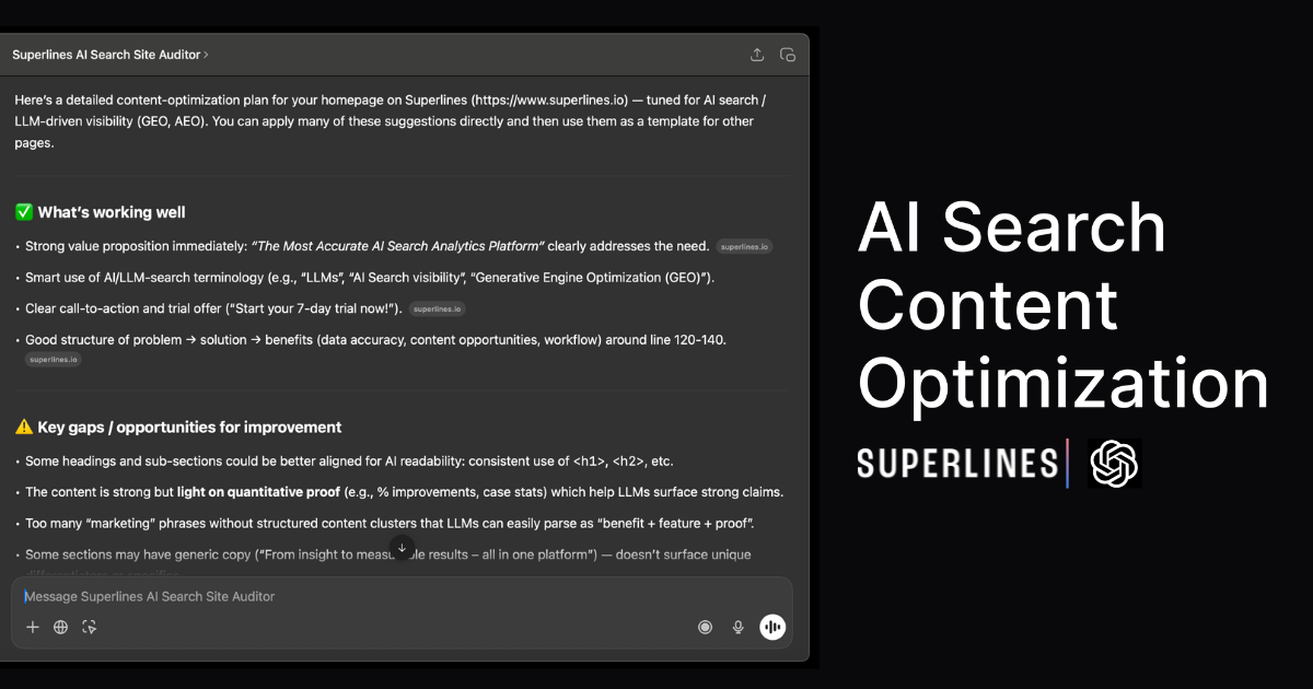 Superlines AI Search Auditor for ChatGPT screenshot 3