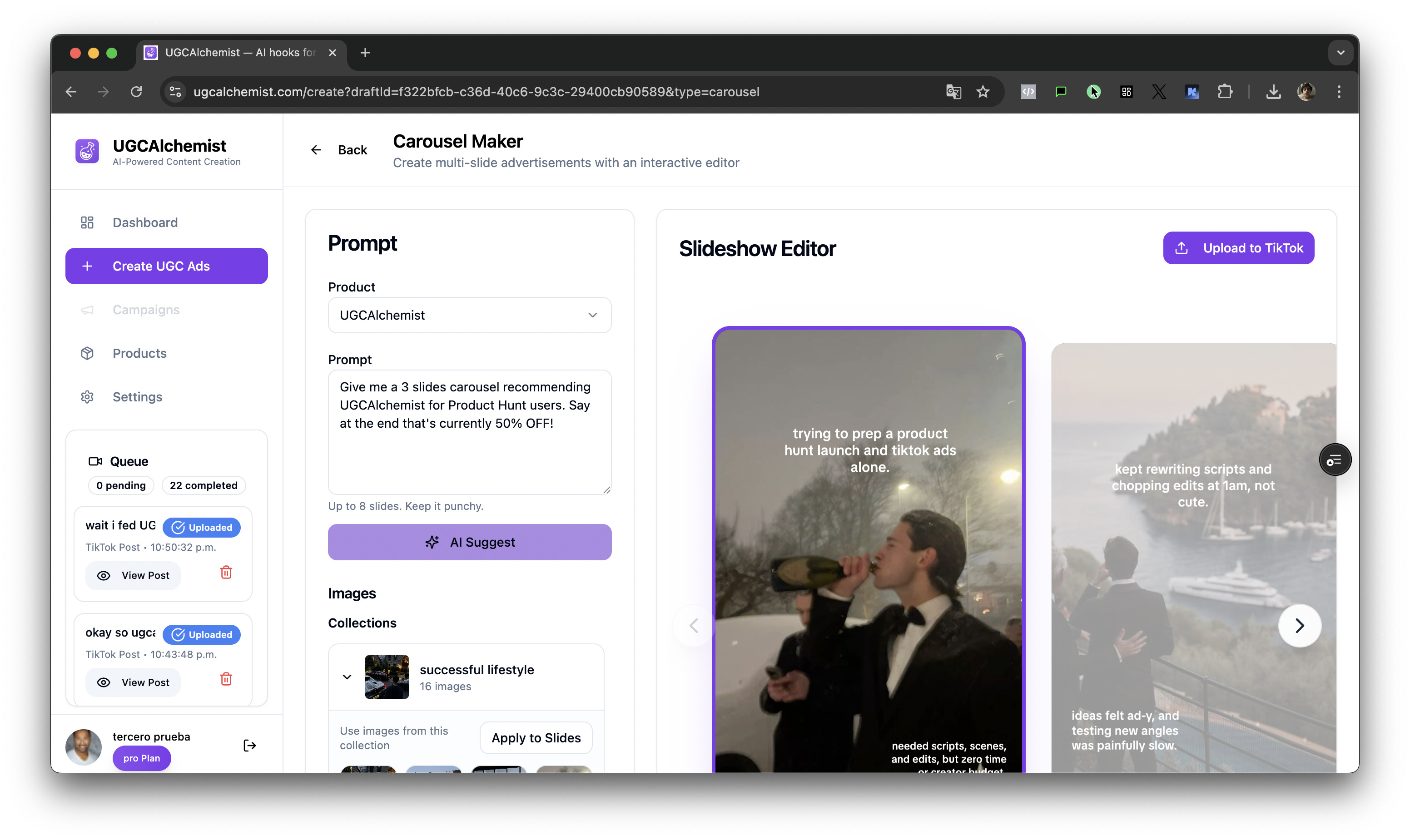 UGCAlchemist – New AI Carousel Generator screenshot 2