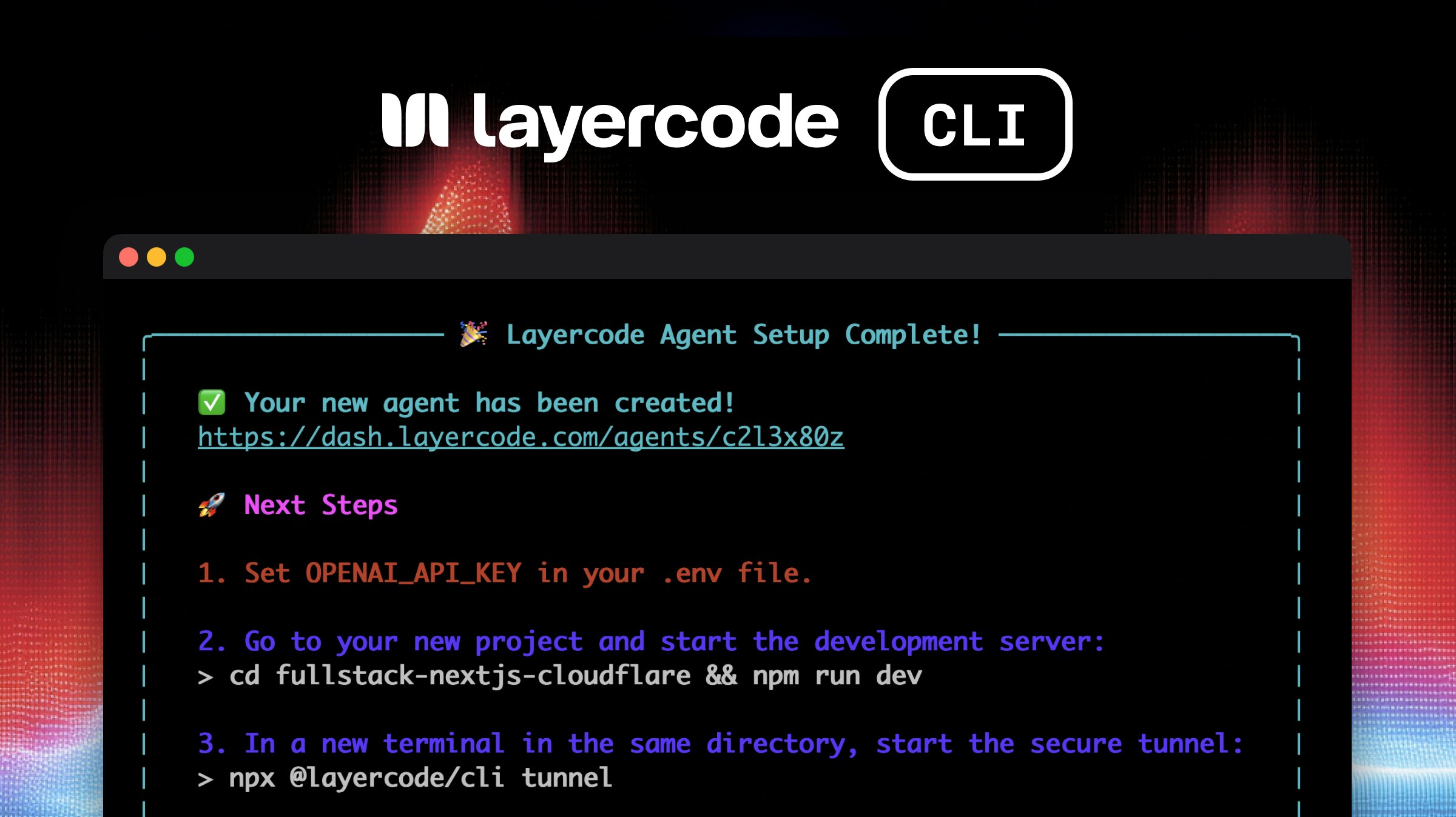 Layercode CLI screenshot