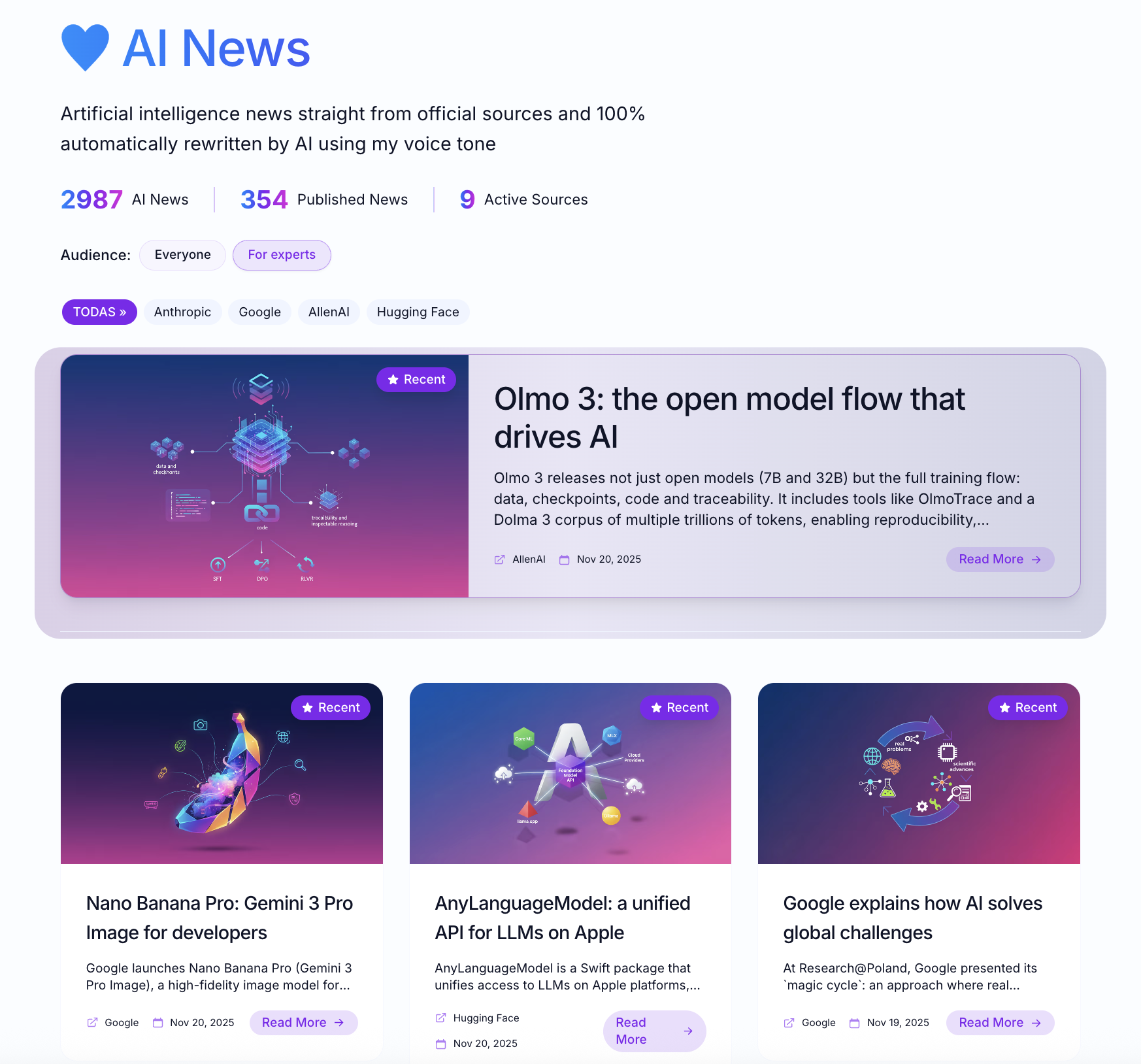 Keryc: AI News screenshot 2