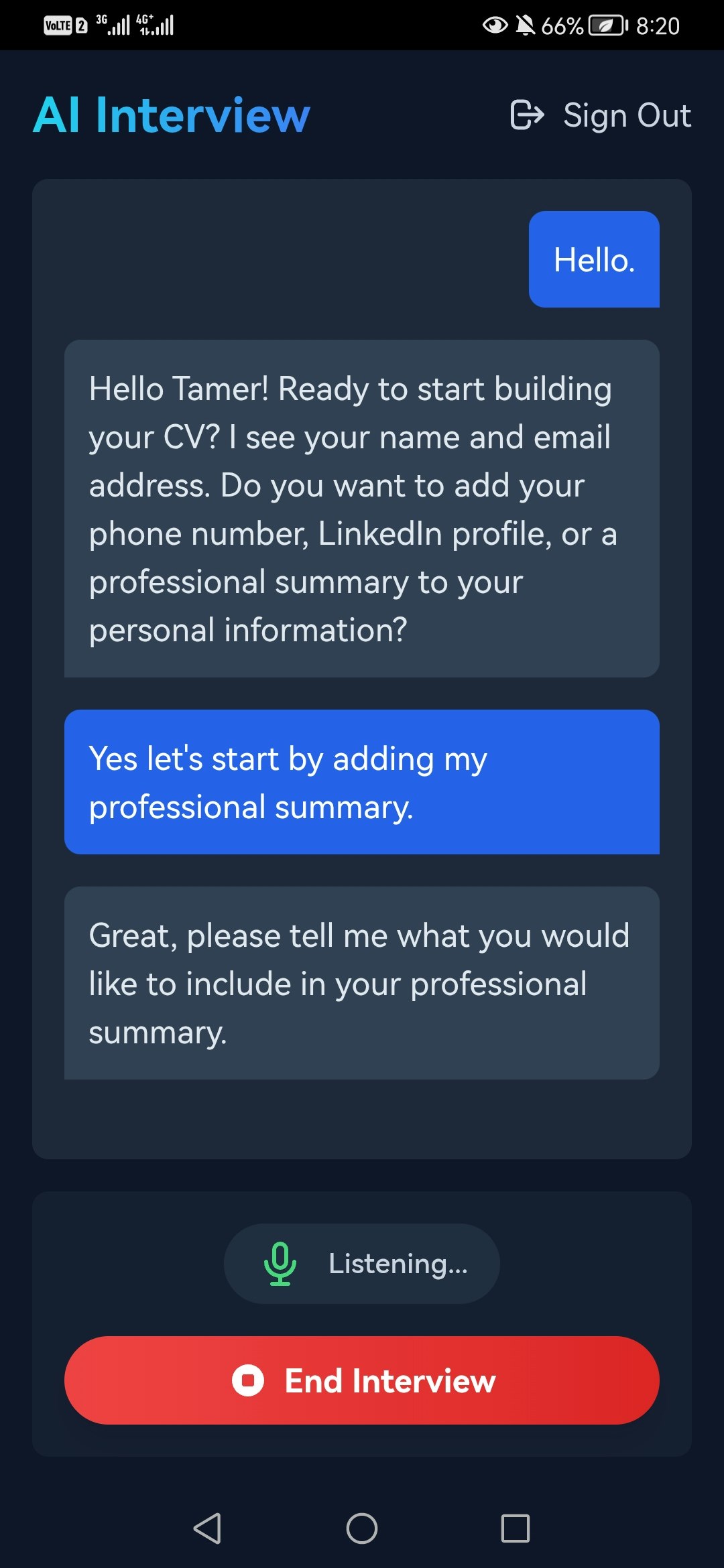 CVHERO screenshot 2