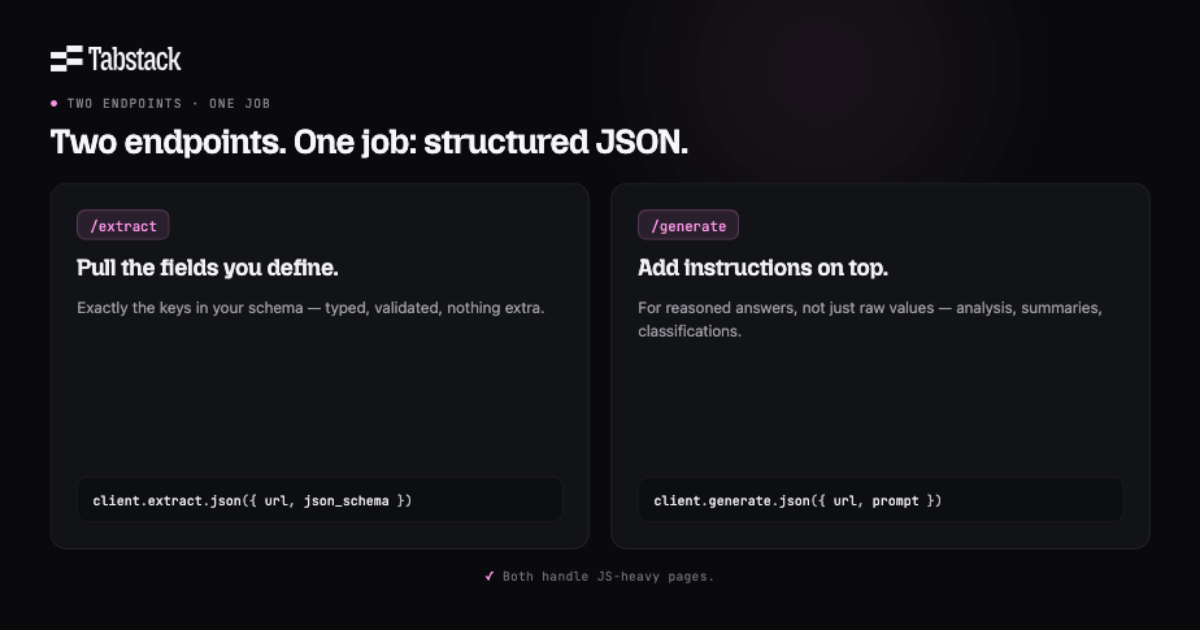 Tabstack Structured Extraction screenshot 4