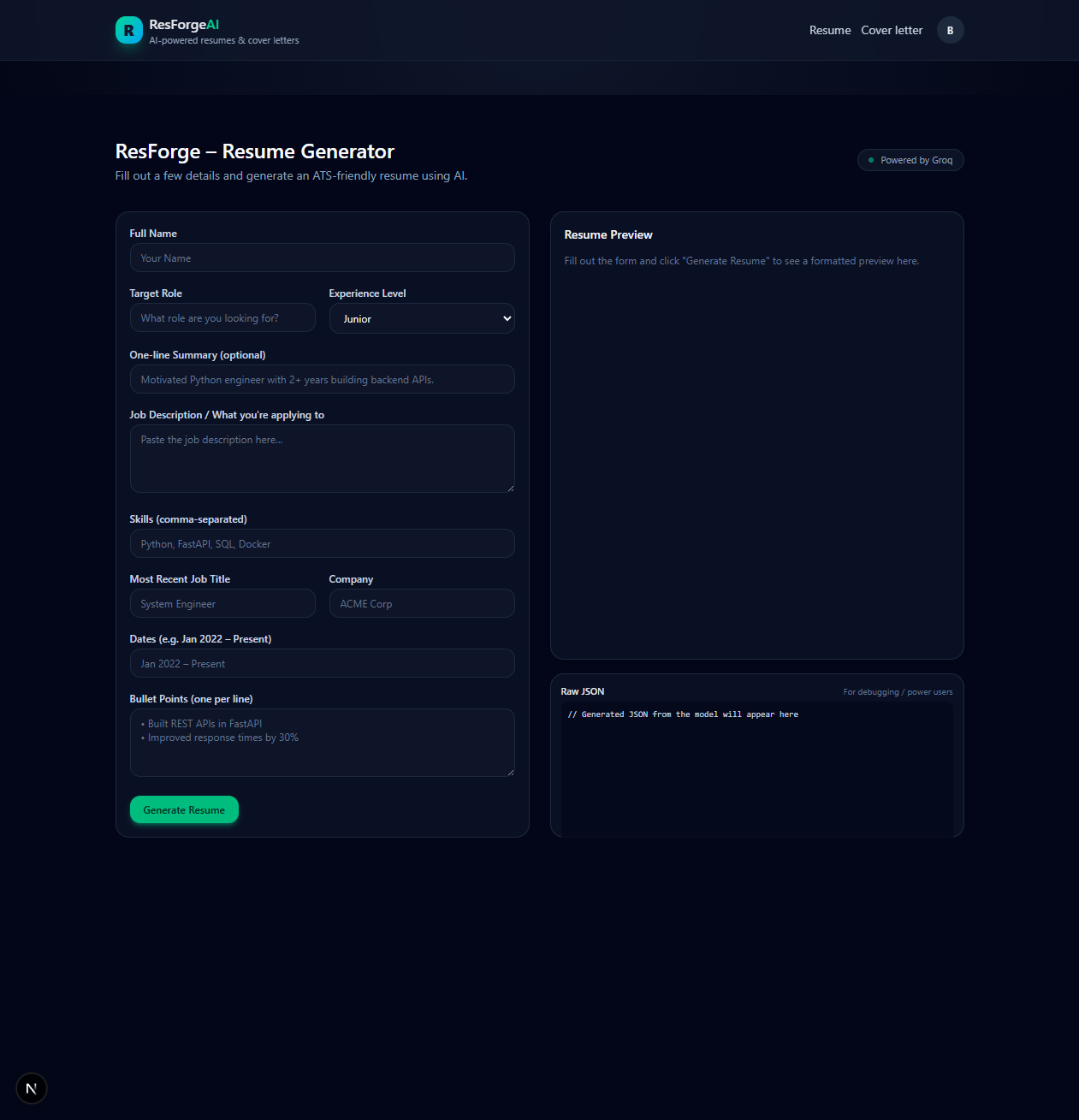 ResForge - AI Resume & Cover Letter screenshot 2