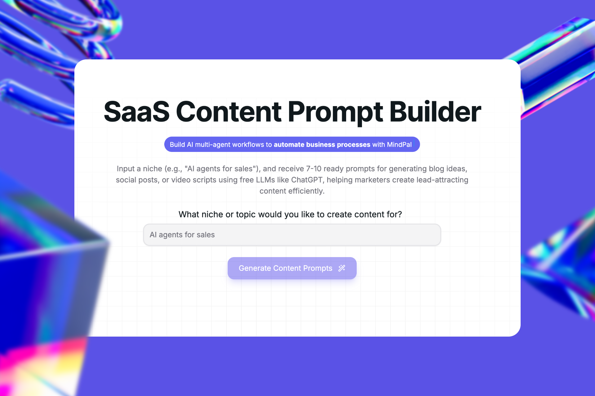 Saas Content Prompt Builder screenshot 1