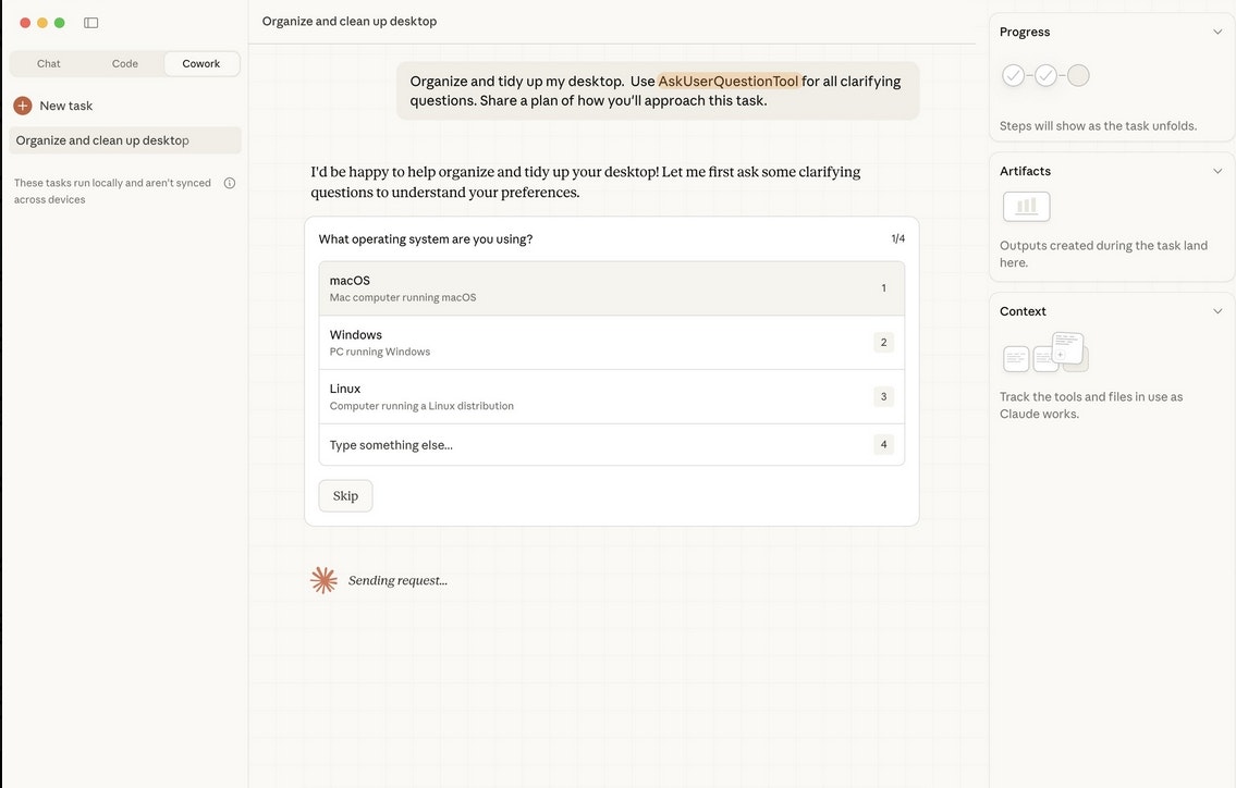 Cowork screenshot 2