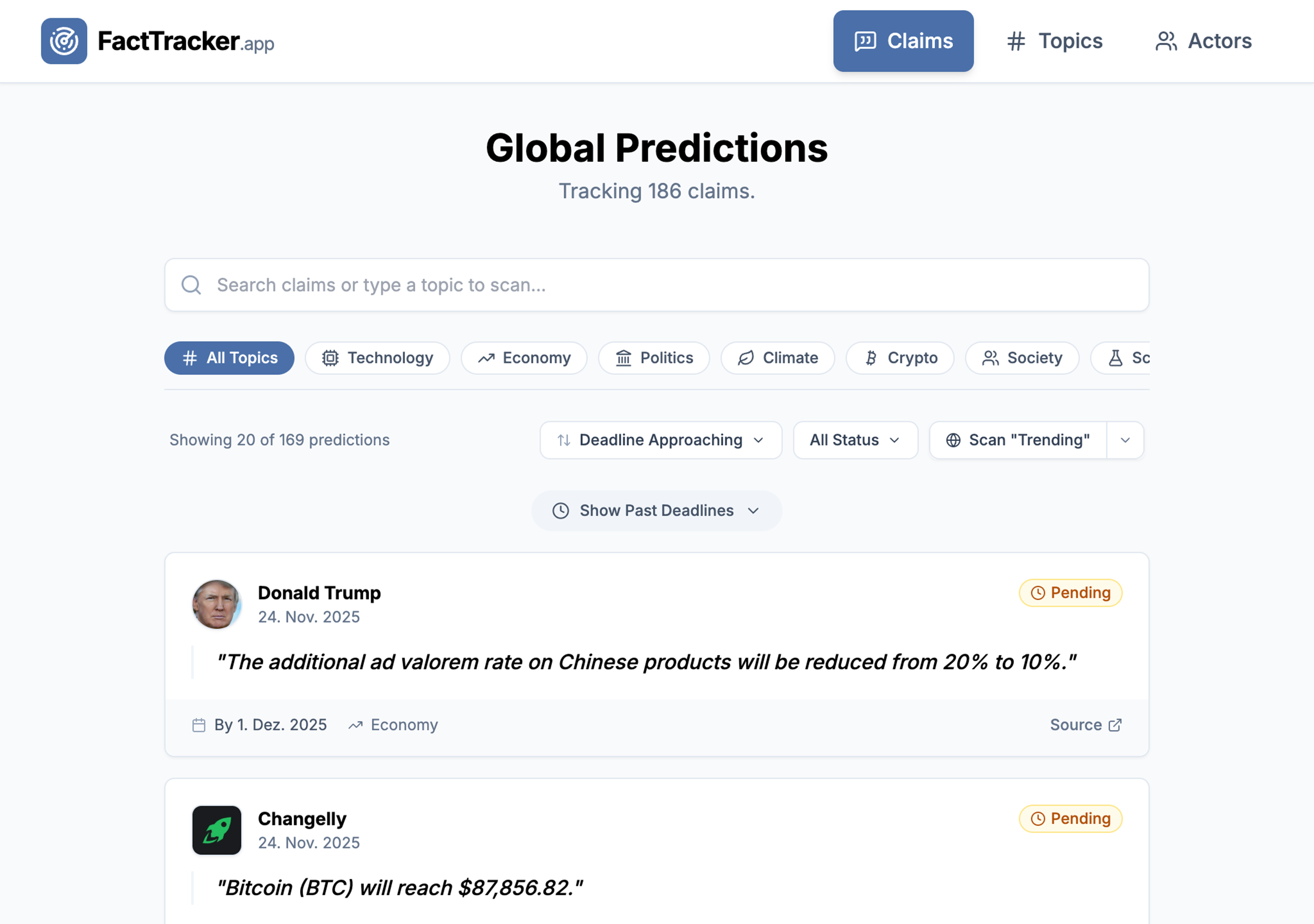 FactTracker screenshot 1