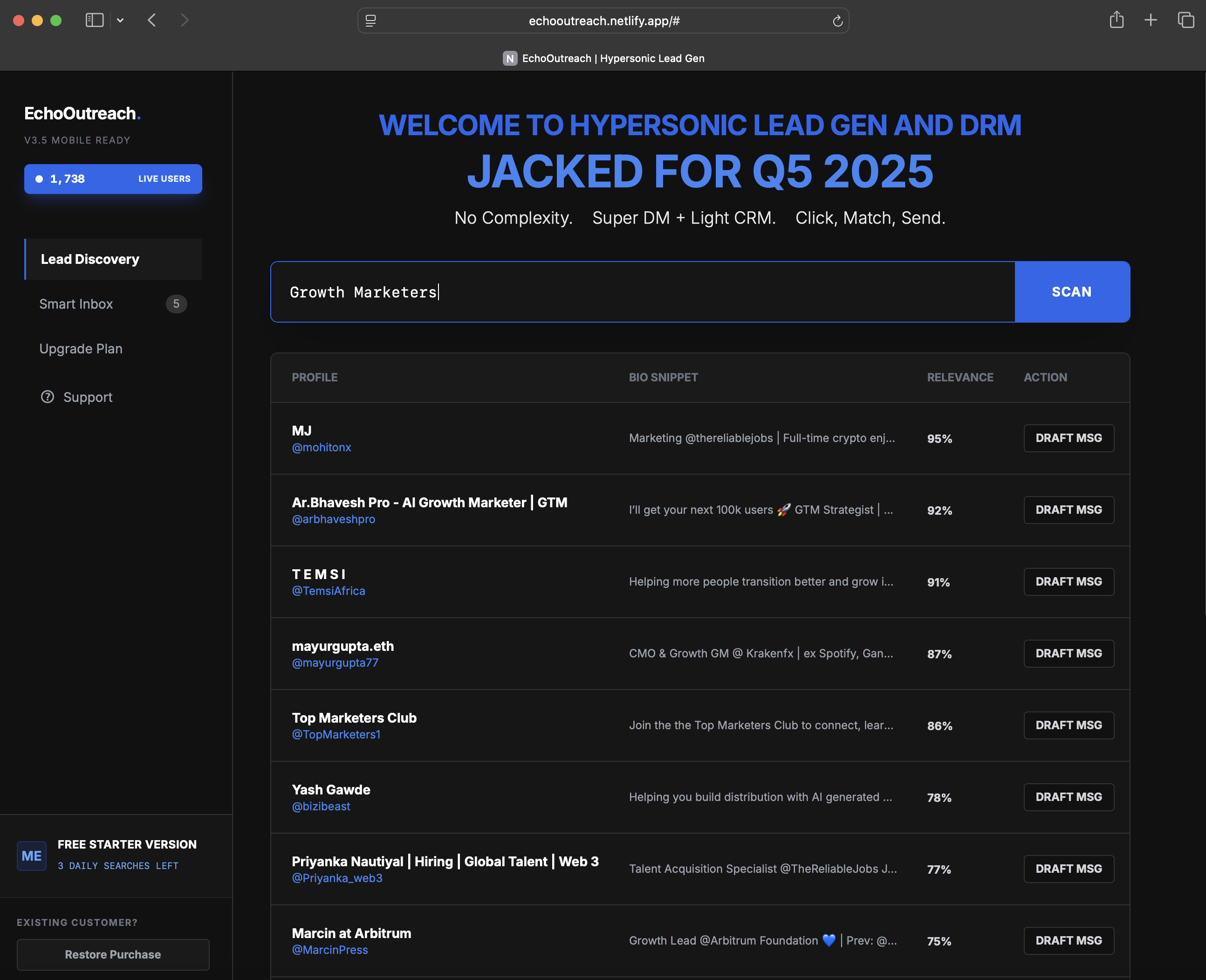 EchoOutreach 3.5 (Mobile Ready) screenshot 2