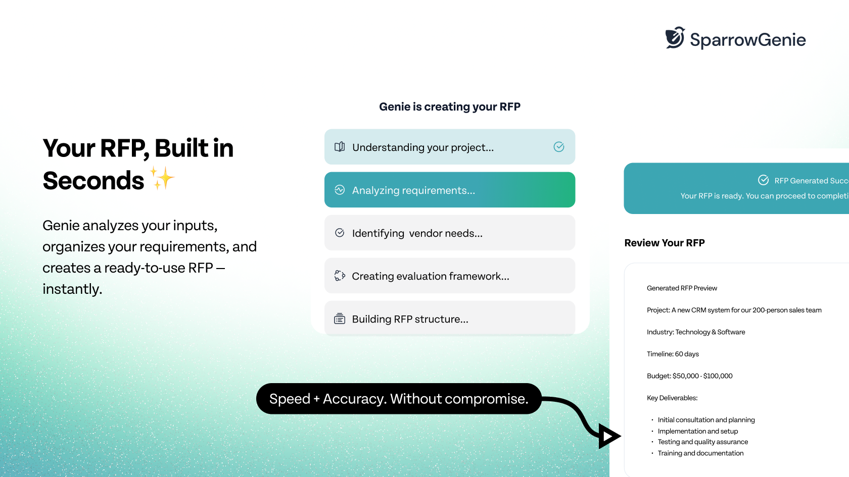 Free RFP Generator by SparrowGenie screenshot 5