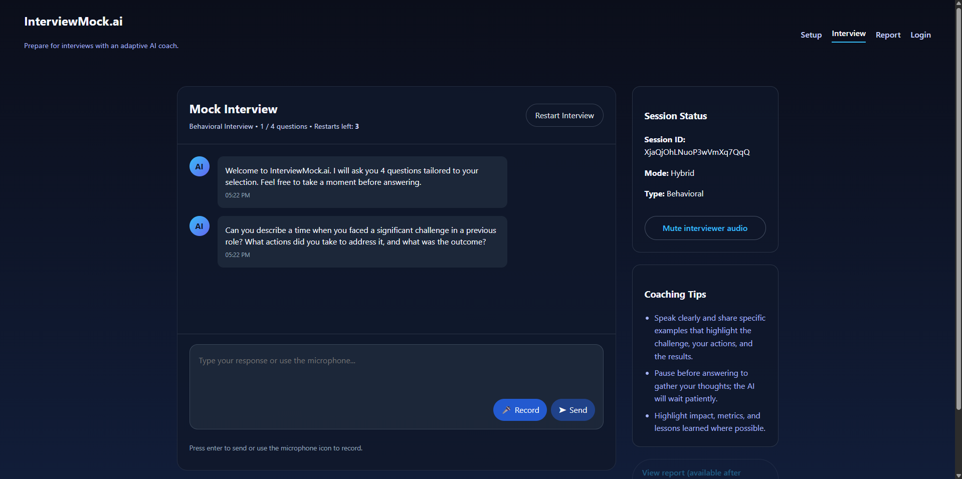 InterviewMock.ai screenshot 2
