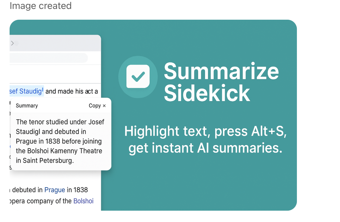 Summarize Sidekick AI screenshot 1