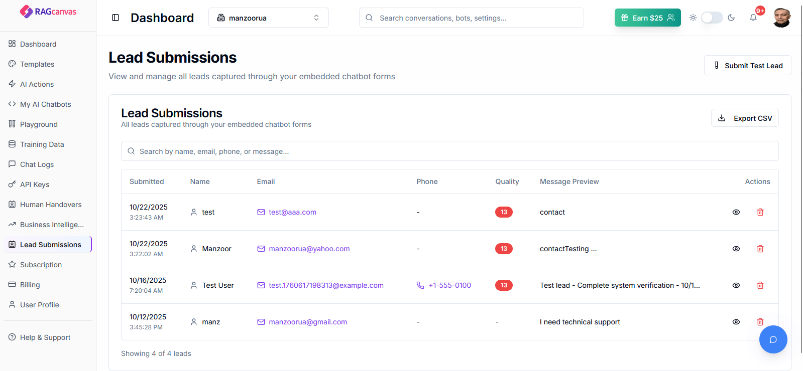 RAGcanvas Enterprise AI Chatbot Platform screenshot 9
