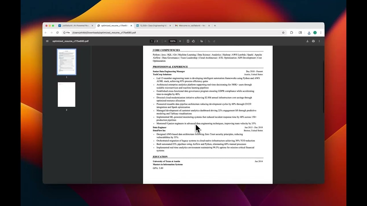 JobTailorAI screenshot 1