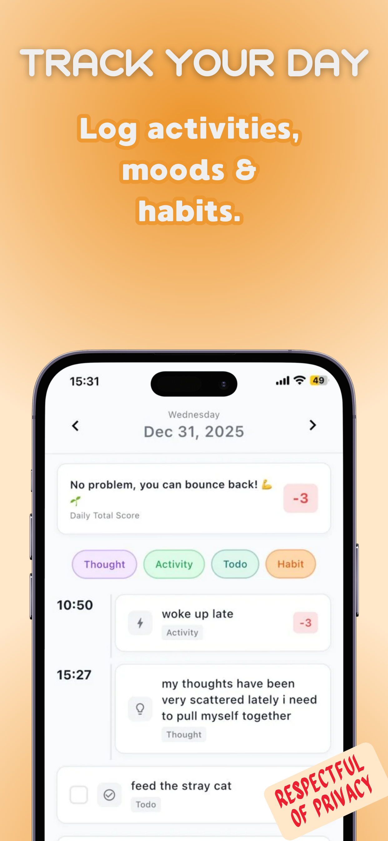 Dayvee: Daily Life Tracker screenshot 1