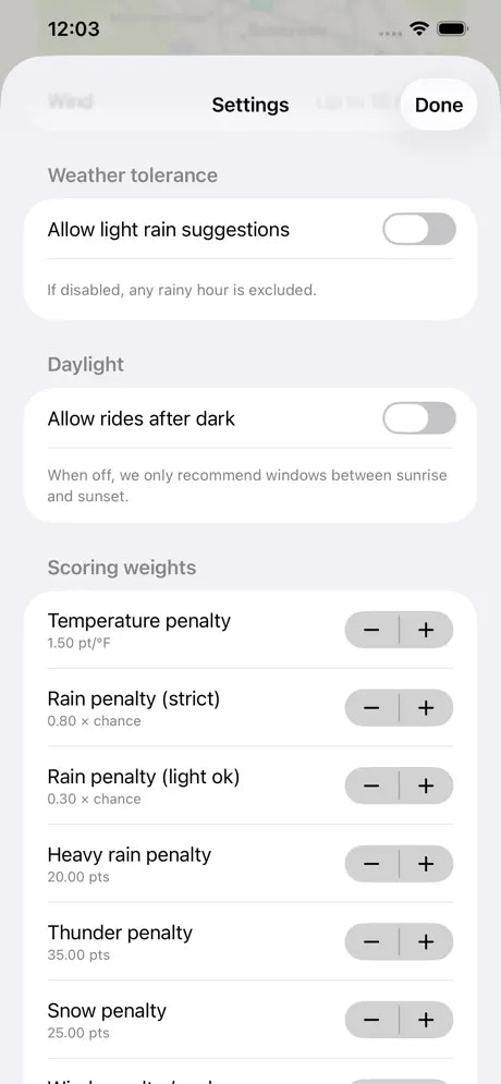 Best Time to Bike App screenshot 2