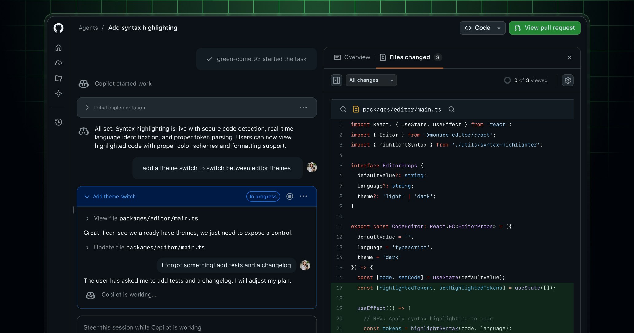 GitHub Mission Control screenshot 2