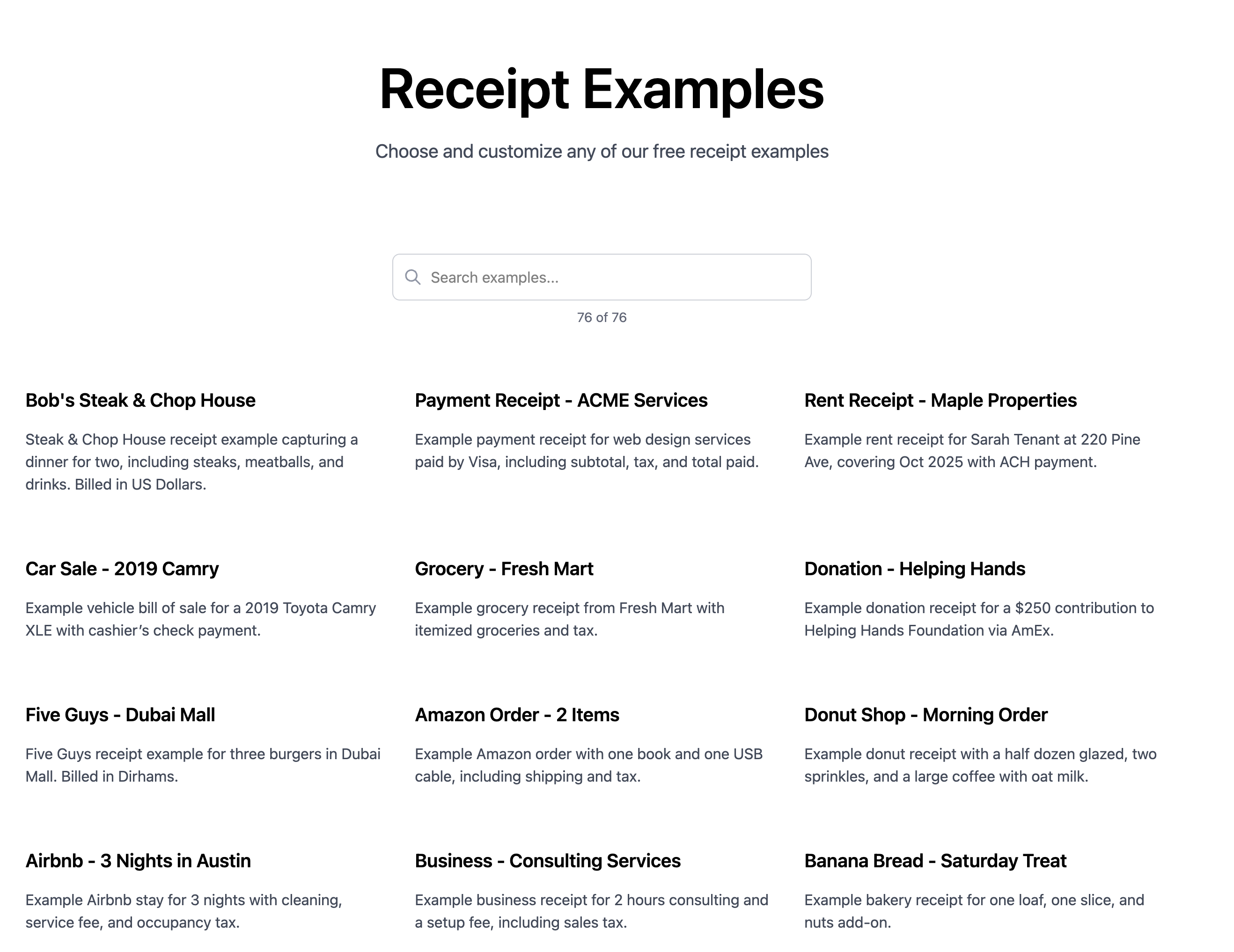 AI receipt generator screenshot 3