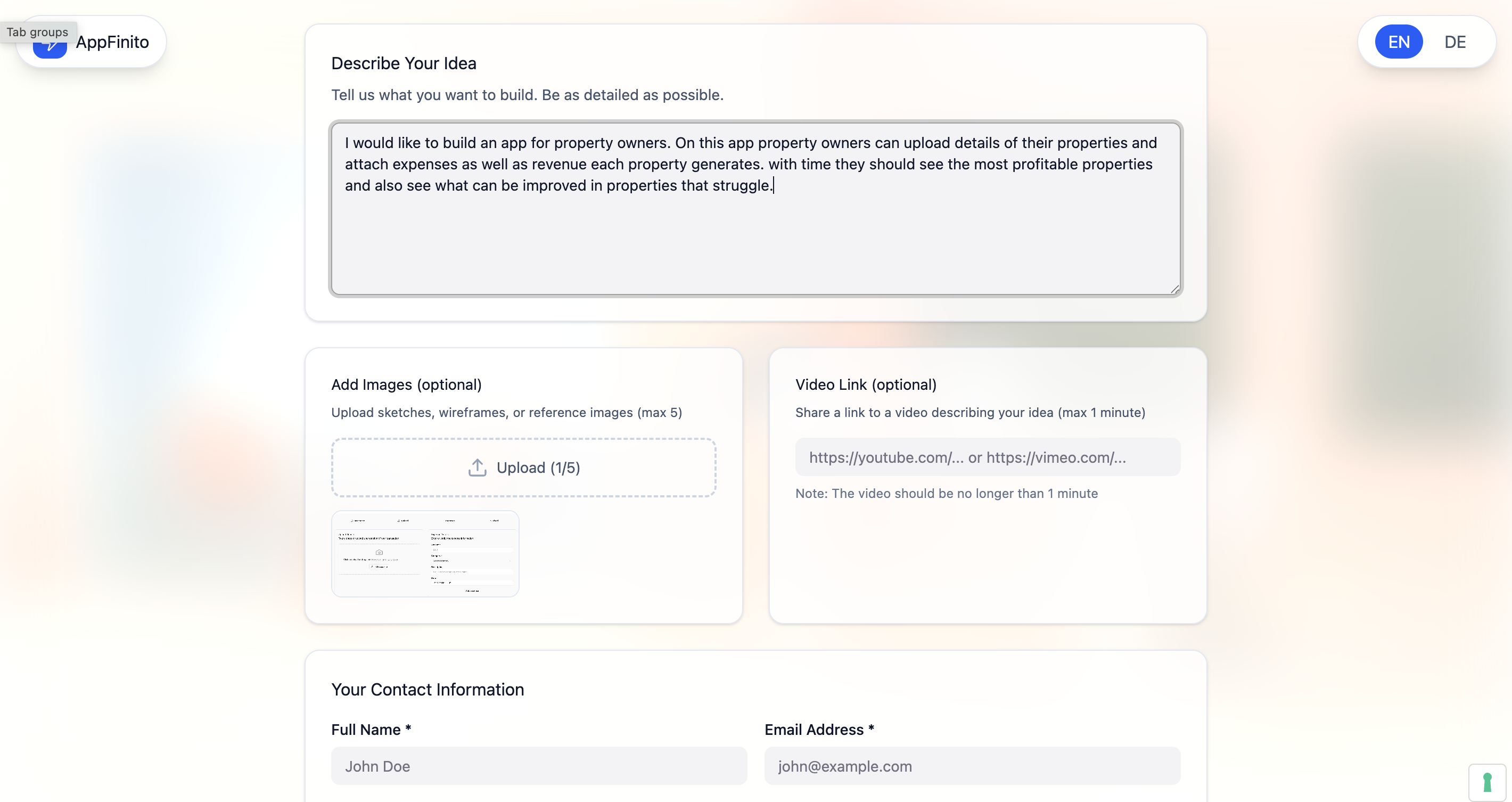 AppFinito - Your app in 1 day screenshot 1