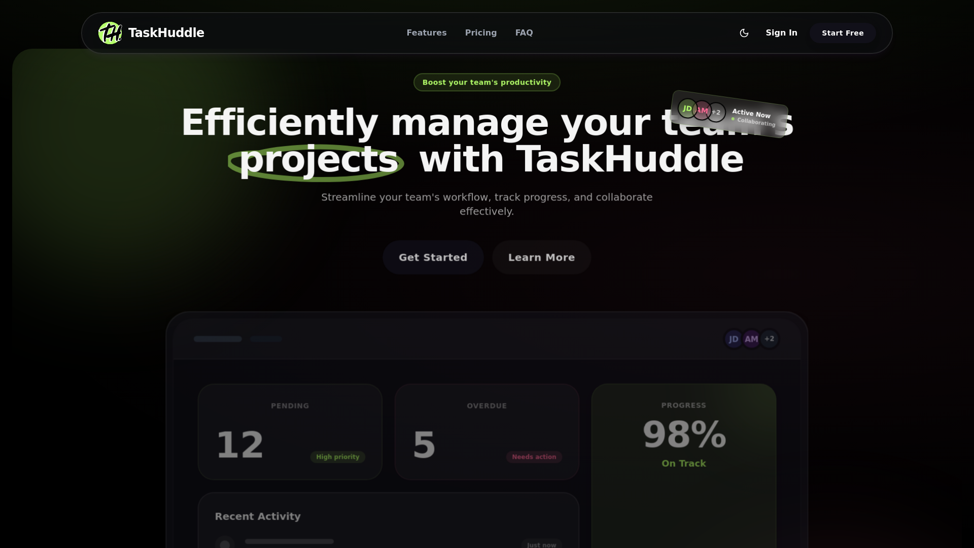 TaskHuddle.io screenshot 1