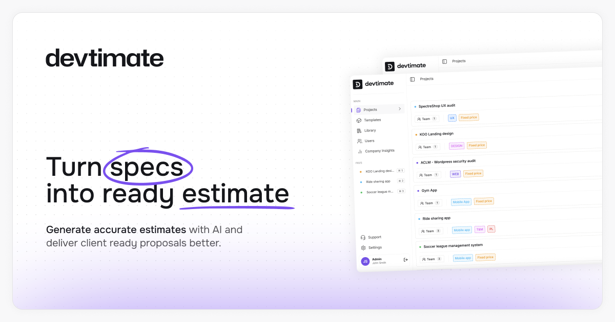 devtimate screenshot 1