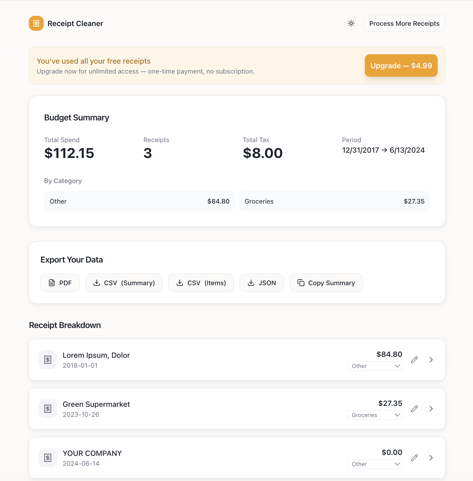 Receipt Cleaner screenshot 3