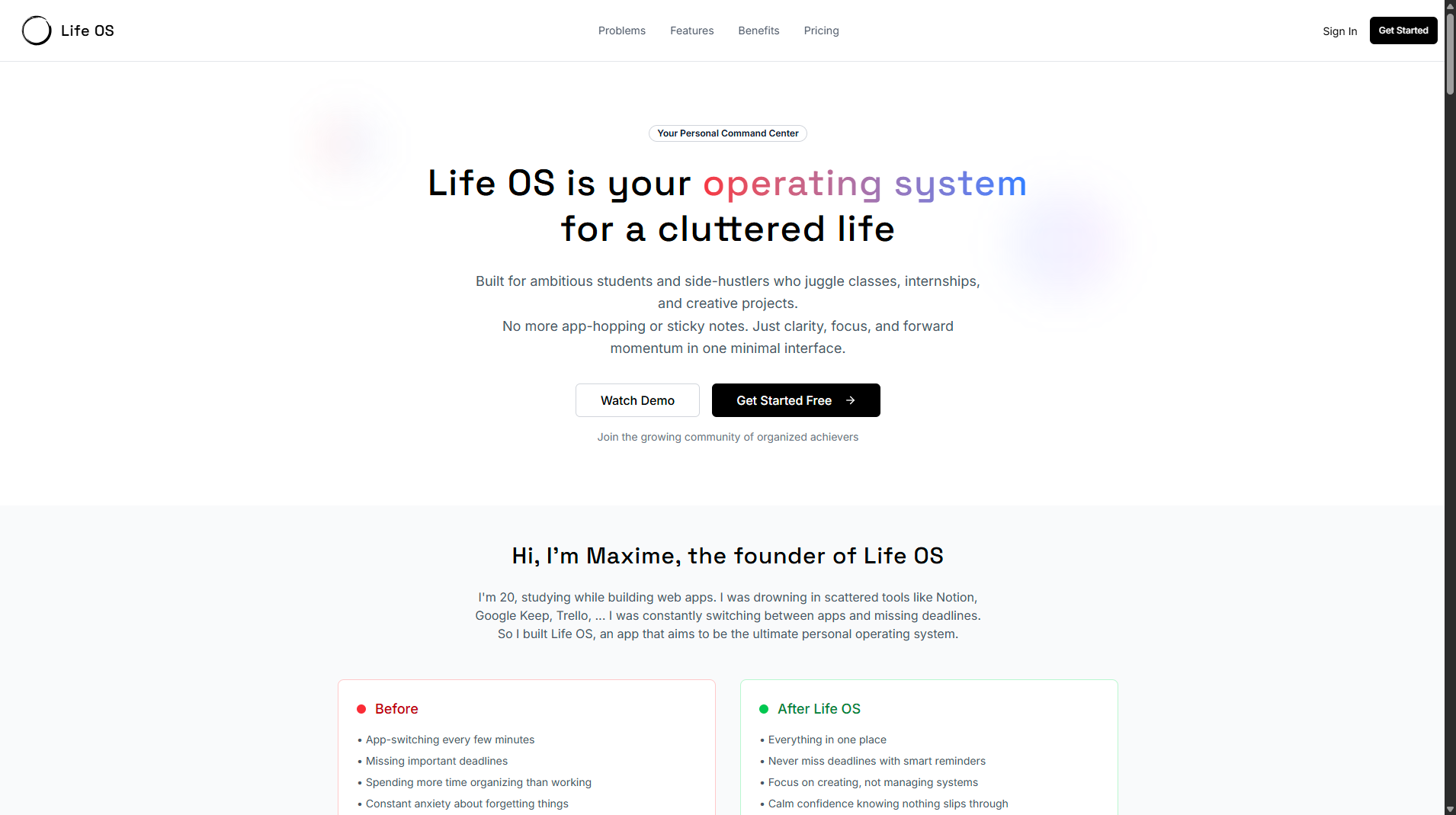 Life OS screenshot 1