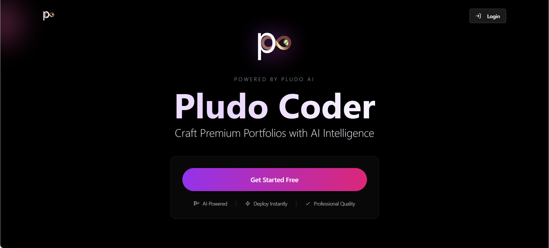 Pludo Coder: Build Portfolios with AI