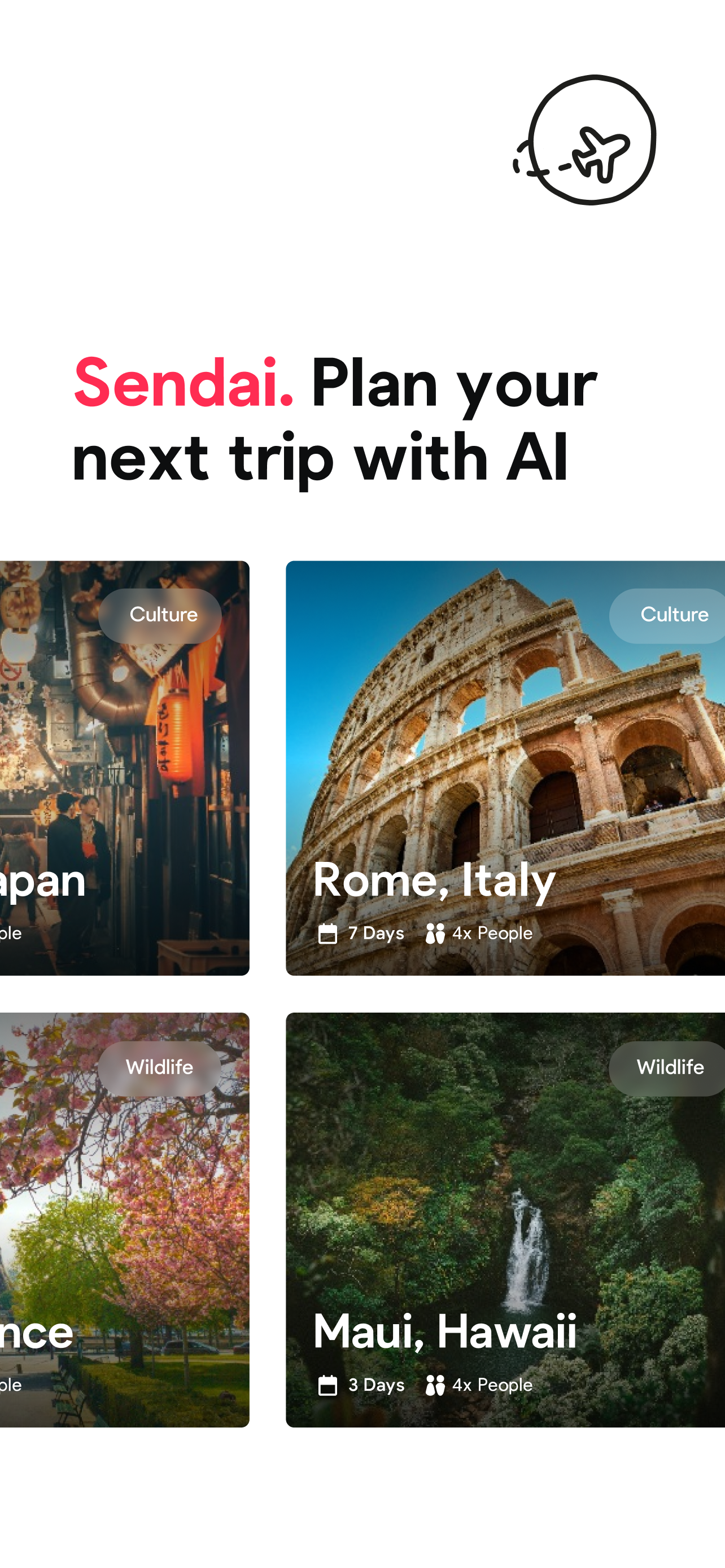 Sendai - AI Travel Planner App screenshot 2