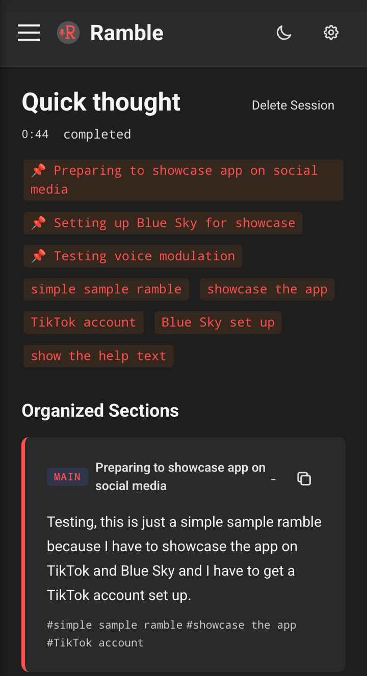 Ramble screenshot 2