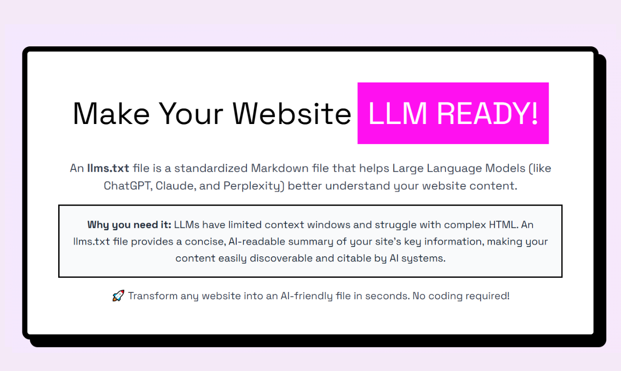 LLMS.txt Generator screenshot 2