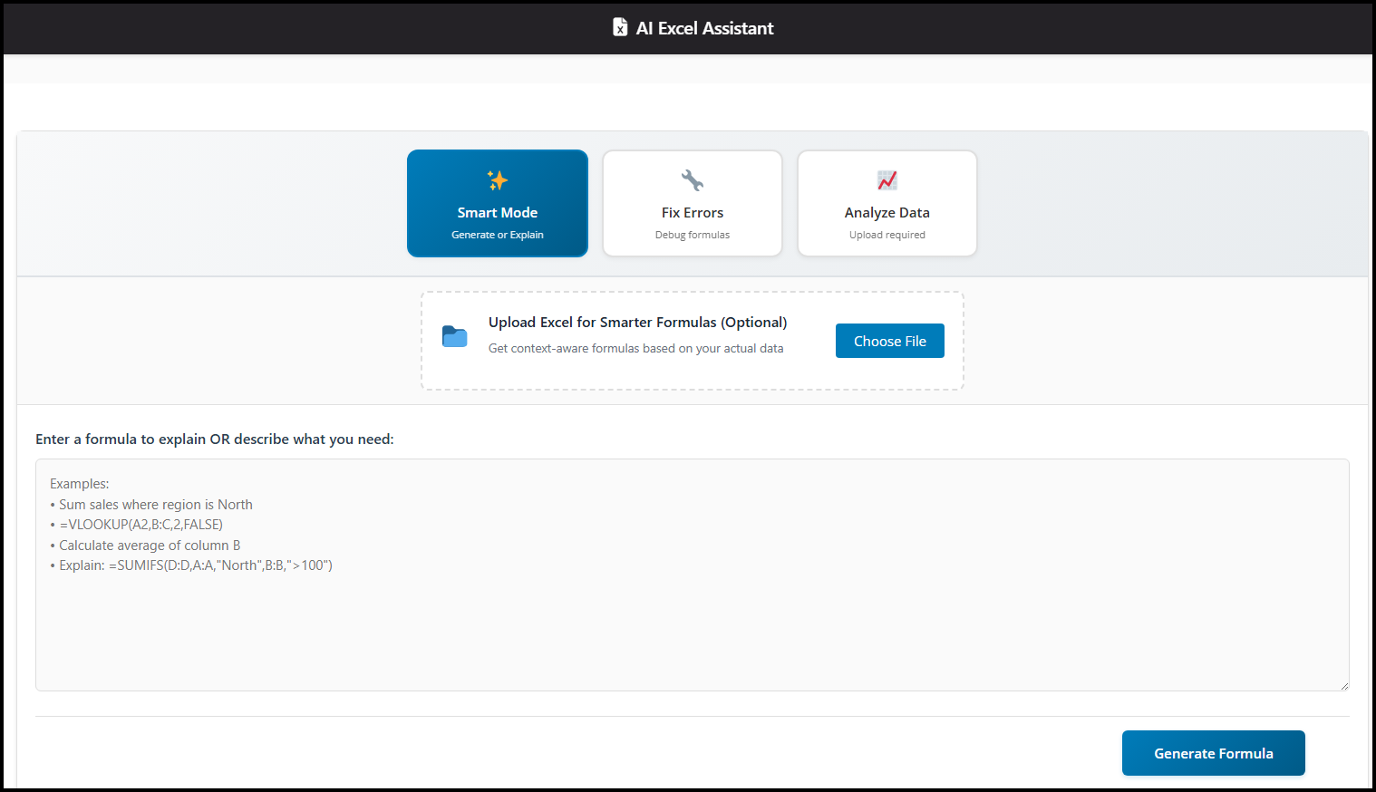 AI Excel Assistant | AIFreetools.com screenshot 1