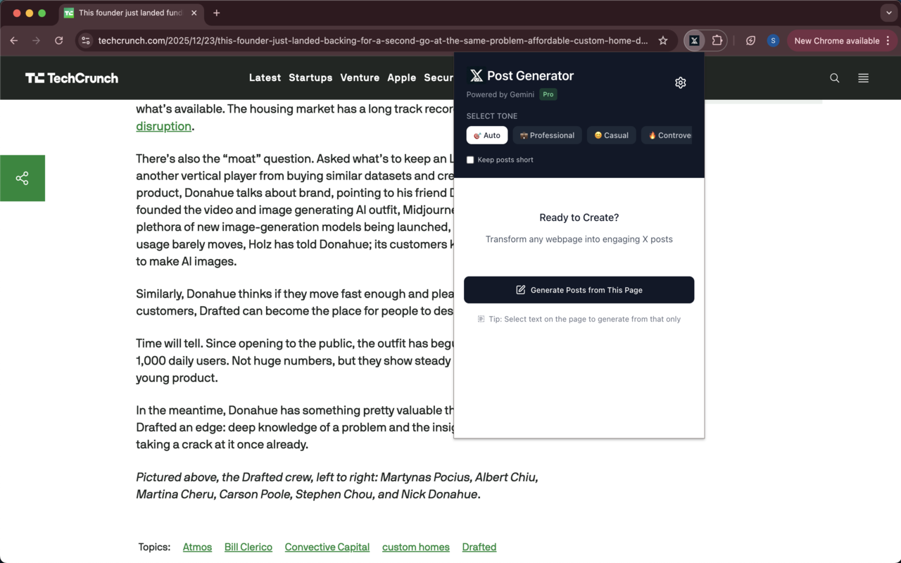 X Post Generator screenshot 2