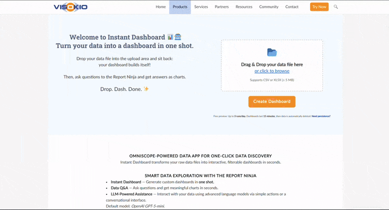 Visokio Instant Dashboard screenshot 2