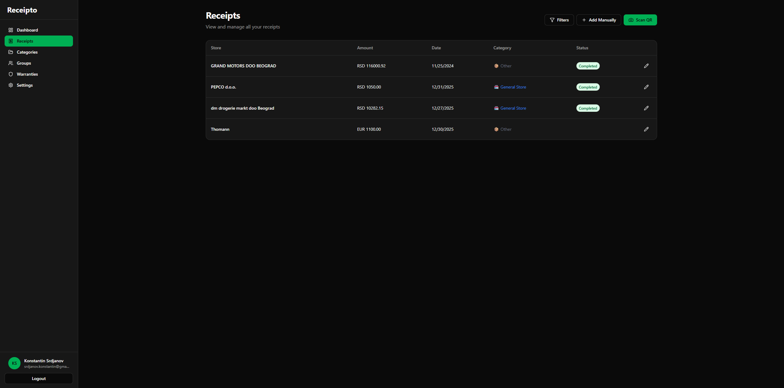 Receipto screenshot 2