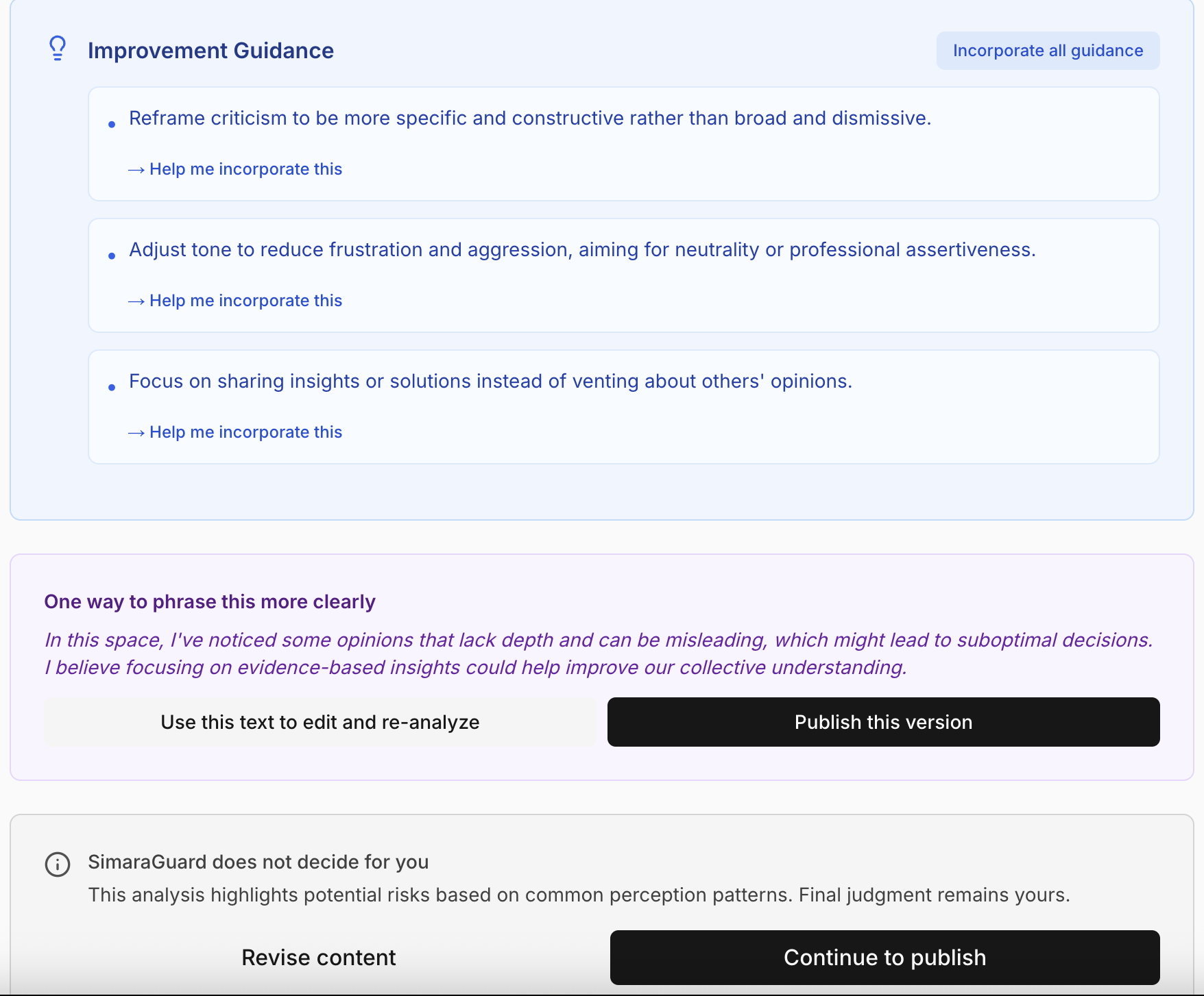 SimaraGuard — Pause before you post screenshot 3