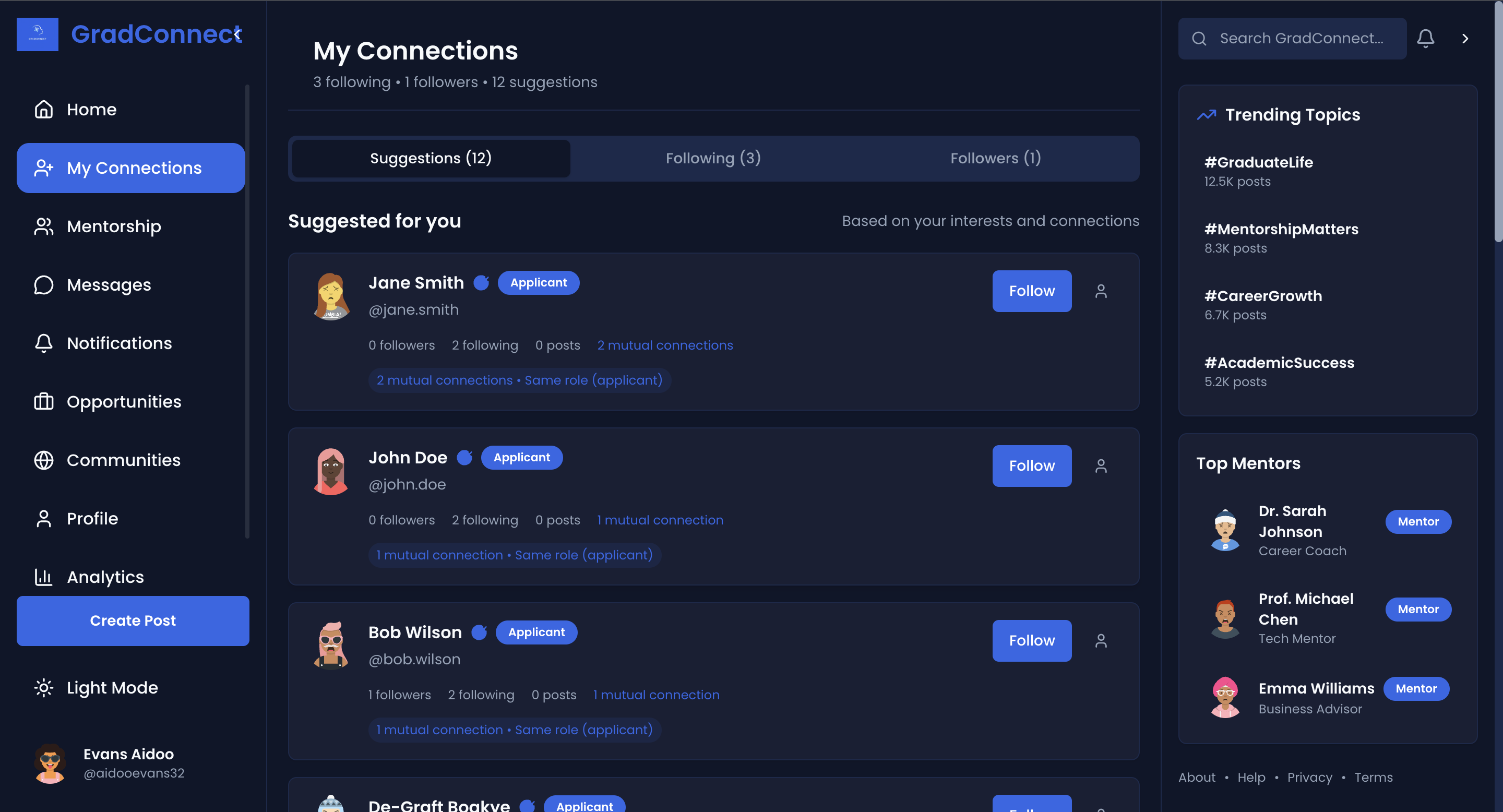 GradConnect screenshot 2