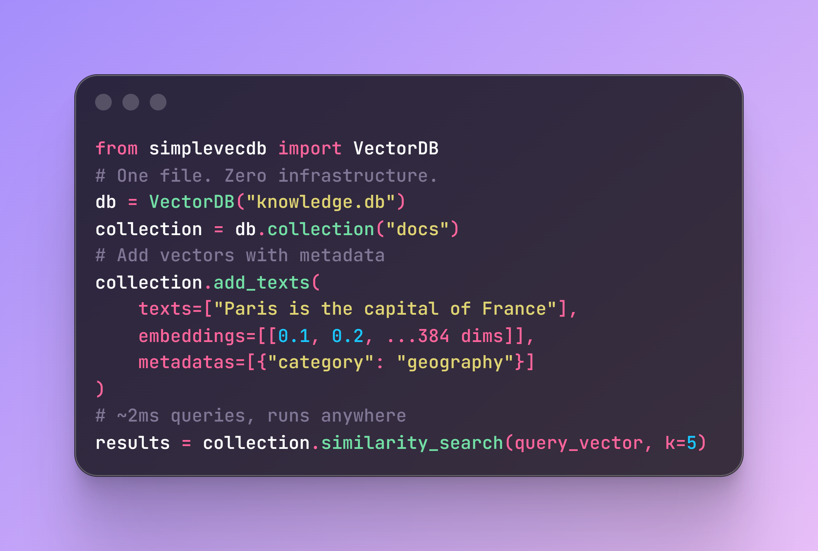SimpleVecDB screenshot 1