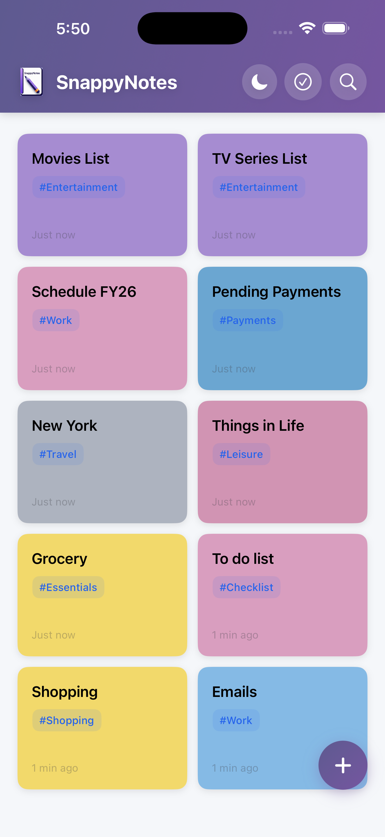 SnappyNotes screenshot 1