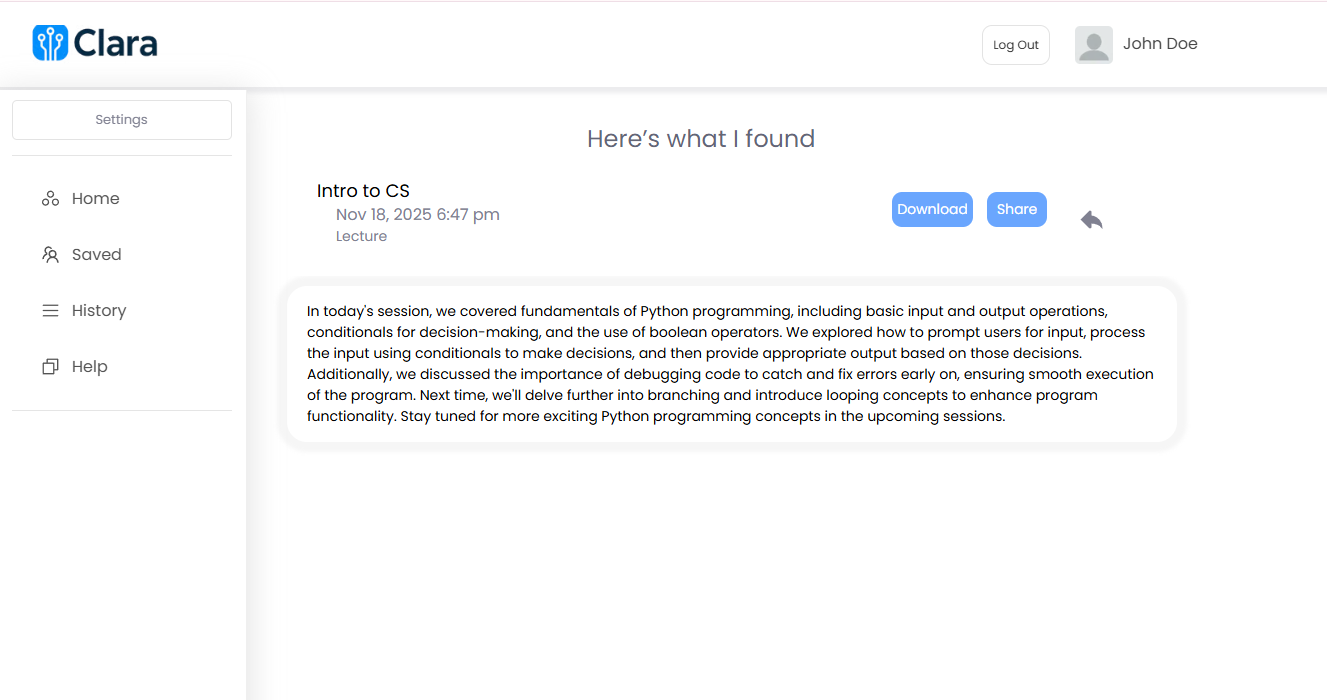 Clara – Meeting Summarizer screenshot 4