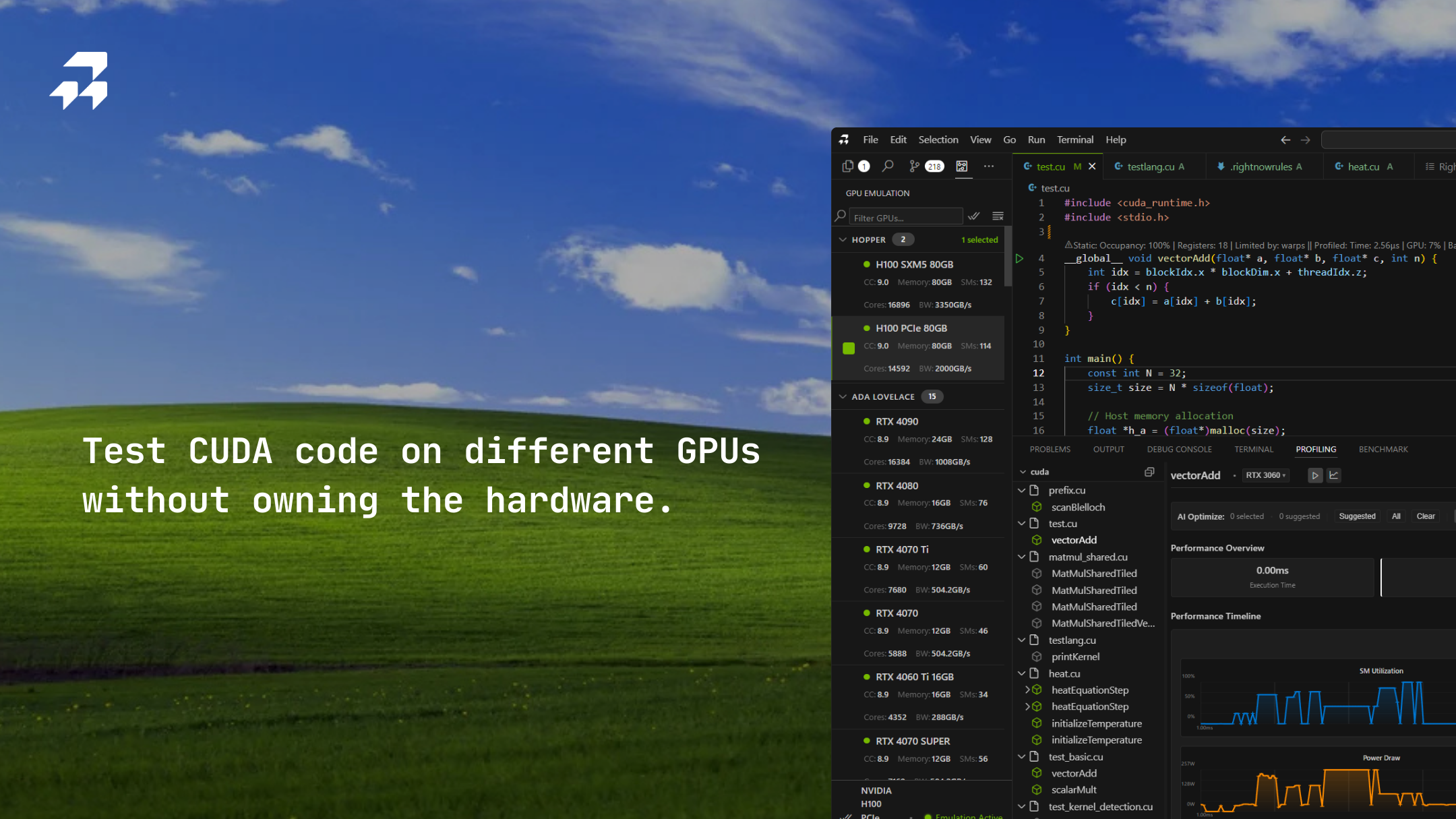 RightNow CUDA Editor screenshot 2