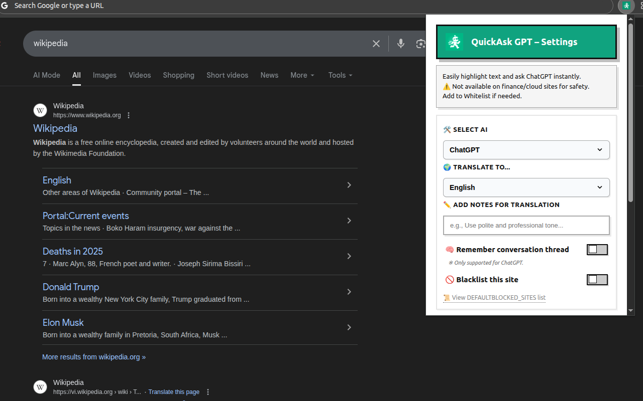 QuickAsk AI - Ask AI, Mini tasks & Notes screenshot 5