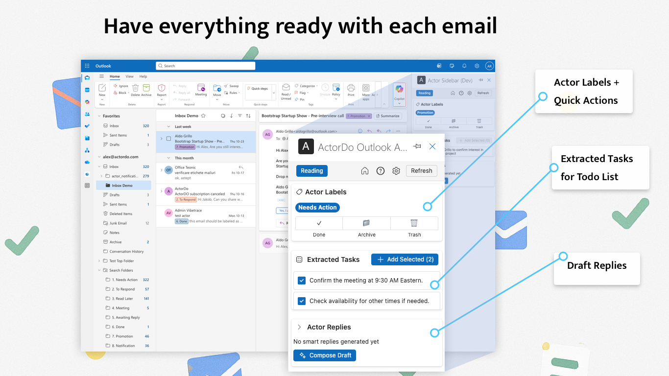 ActorDO for Outlook screenshot 1