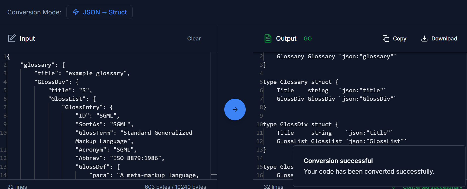 Go Struct to JSON Converter screenshot 3